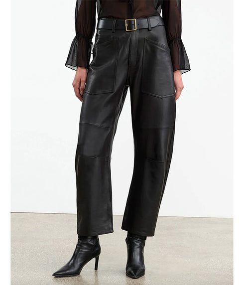 Shon Leather Pants - Black